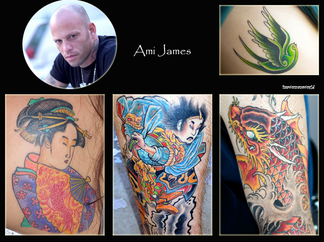 Hosts Chris Nunez and Ami James joined myself and tattoo artist Akilla (he